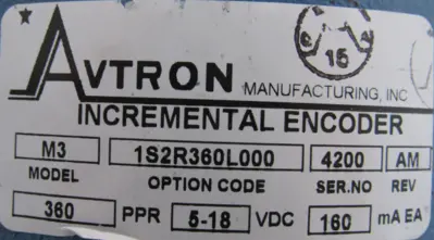 NEW AVTRON M3-1S2R360L000 INCREMENTAL ENCODER M31S2R360L000