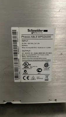 SCHNEIDER ELECTRIC DC Power Supply 24VDC 20A 50/60Hz ABL8WPS24200 BIN#4/4H