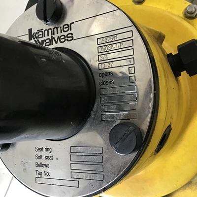 Kammer Valves 35038-I/P Actuator Stainless Valves 1-1/2″ Spring Range 13-27