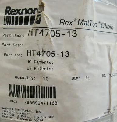 NEW REXNORD HT4705-13 MAT TOP CHAIN HT470513 10FT