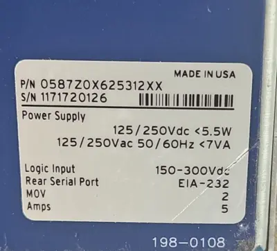 DPAC SEL-587Z High-Impedance Differential Relay PN:0587Z0X625312XX (BIN731)