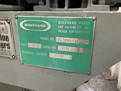 1979 GREENERD HC-200-60-Y-12 Hydraulic Press | Universal Press & Machinery (UPM) (9)