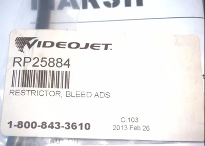 9 NEW VIDEO JET RP25884 RESTRICTOR, BLEED ADS