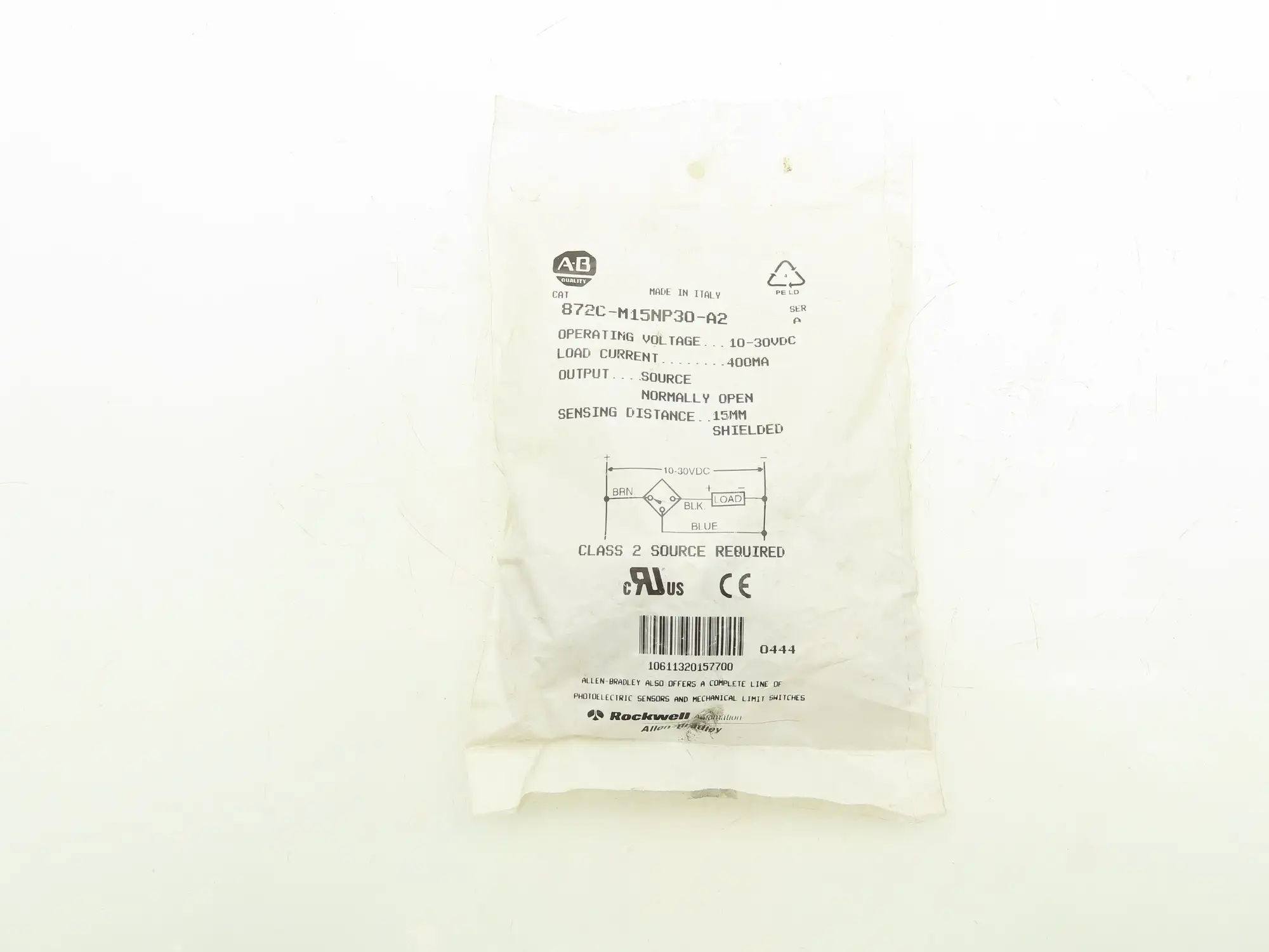 Allen Bradley 872C-M15NP30-A2 Inductive Proximity Sensor 15mm Range