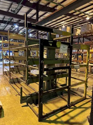 STEEL STORAGE SYSTEM 4T-3G-30X12R-20' RETRACTABLE ARM STOCK RACK. STOCK # 1109725