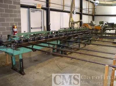 USED INDUSTRIAL WOODWORK FJS25 FINGER JOINT LINE LINE WITH ULTIMIZER SAW