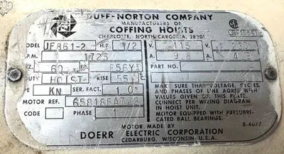 Used COFFING JF 1/4 Hoists (All Types) Ohio US | CW WOOD MACHINERY #1293589