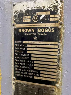 USED 1993 BROWN & BOGGS SS2-600-84-48