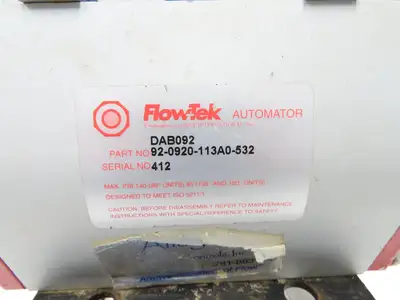 FlowTek 4-150 4" Stainless Ball Valve & Pneumatic Actuator Assembly DAB092