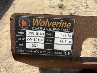 Used WOLVERINE QMP2-16-12T QUICK ATTACH MOUNTING PLATE Construction Equipment Parts Michigan US | Miedema Asset Management Group #1468761
