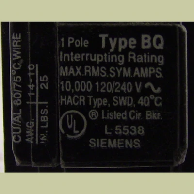 Siemens 1 Pole 20 Amp Bolt-on Breaker