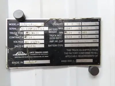 Linde E14-E20P Forklift Dual-Wheel Rear Axle Assembly Off E18C-02