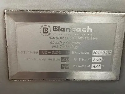 Used 2023 BLENTECH CORPORATION CC-0100 Cooking Kettles California US | Machinery & Equipment #1353565
