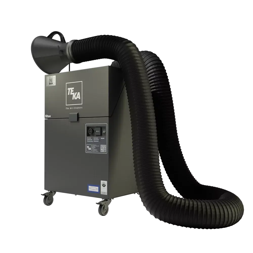 Filtoo Mobile Welding Fume Extractor with Hood, 10ft Hose, and Magnetic Foot