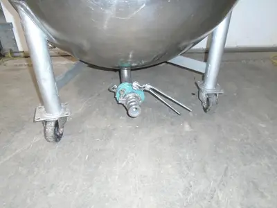 Used Stainless Steel Steam Jacketed Kettle with Top Mounted Agitation