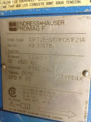 Endress Hauser 10"-150 Magnetic Flowtube