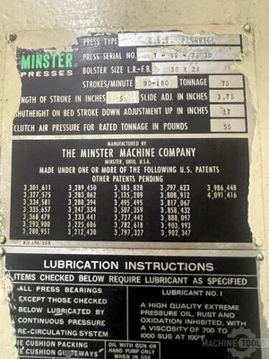 USED 1982 MINSTER 7SS