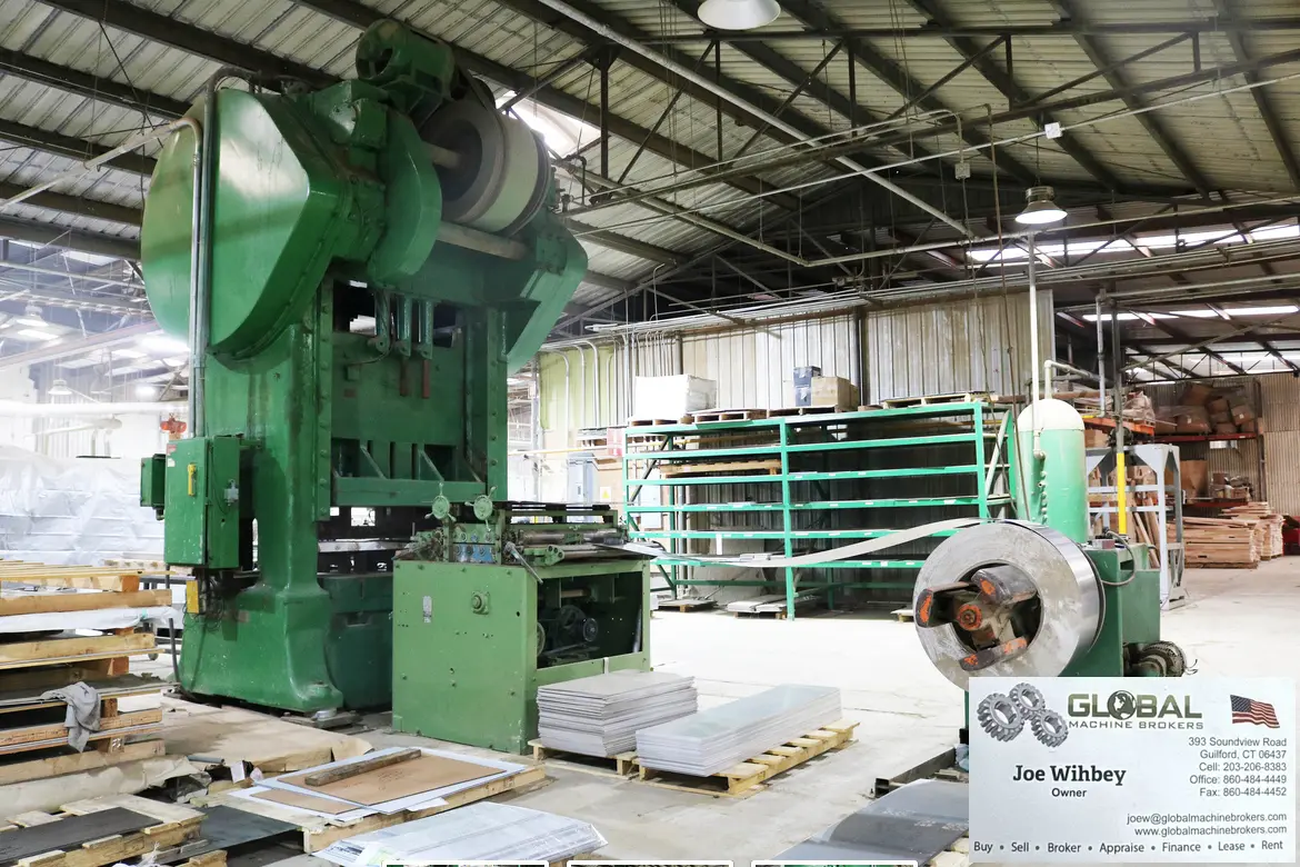 Minster S2-300-60-54 Stamping Press And Feed Line 16" Stroke 300Ton
