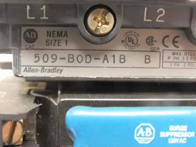 Allen Bradley 509-BOD-A1B Motor Starter NEMA 1 600V  .19-.6A Trip 592-A1BA