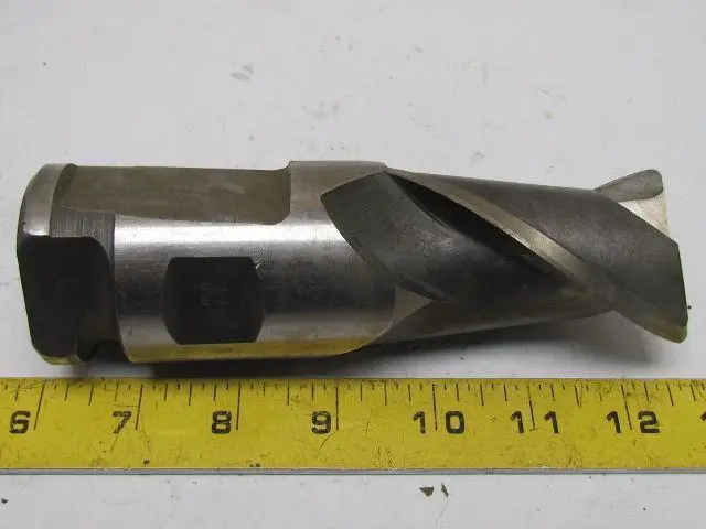 8-E 2" Right Hand 2 Flute HSS 3" Cut End mill 2" combination shank