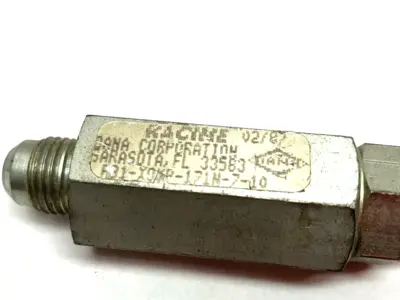 New | in-Stock RACINE IN-LINE CHECK VALVE, DANA CORP. Valves/Fittings | Maverick Industrial Sales #1100912