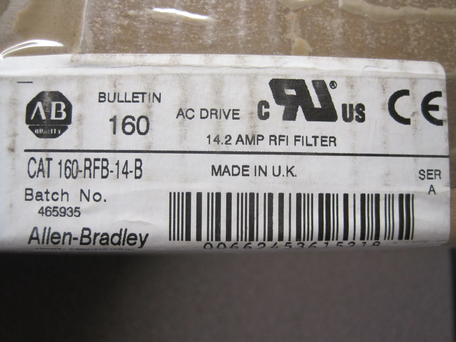 New Allen Bradley 160-RFB-14-B RFI Filter 160RFB14B