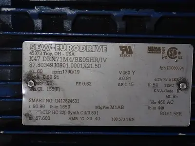 USED SEW EURODRIVE K47 DRN71M4/BE05HR