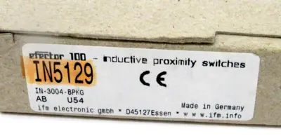 NEW IFM EFECTOR IN-3004-BPKG/IN5129 PROXIMITY SENSOR IN3004BPKGIN5129