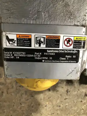 Sumitomo RNYMS02-1220A-G1-50 1/4HP Gear Drive/Speed Reducer 35RPM 50:1 190V 3PH