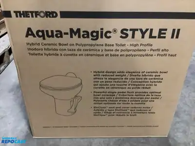 Thetford Aqua-Magic Style II Hybrid Ceramic Bowl on Polypropylene Base Toilet, High, White, OEM...