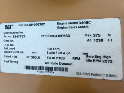 Used CAT 3406C Diesel Engines Oklahoma US | Oil The Woodlands Group #1500929