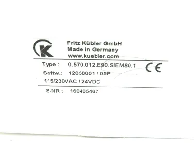 NEW FRITZ KUBLER 0.570.012.E90.SIEM80.1 ENCODER 0570012E90SIEM801