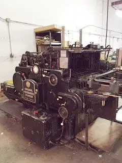 Heidelberg Cylinder Press Model SBB 32 Inch wide