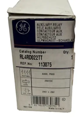 NEW GENERAL ELECTRIC RL4RD022TT AUXILIARY RELAY