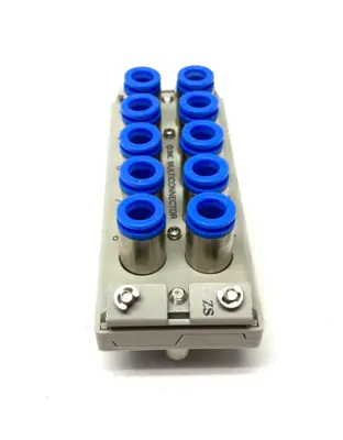 USED SMC MULTICONNECTOR PNEUMATIC MANIFOLD 10-PORT 8MM