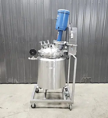 Used 35 Gallon Jacketed Tank (Reactor) with Homogenizer, 316 Stainless Steel