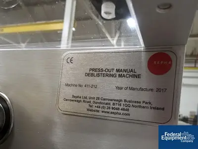 USED Sepha Sepha Manual Deblistering Machine, Model PRESSOUT