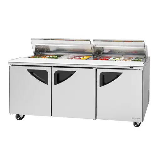 Turbo Air TST-72SD-N-CL 72 5/8" Super Deluxe Sandwich/Salad Prep Table w/ Refrigerated Base, 115v