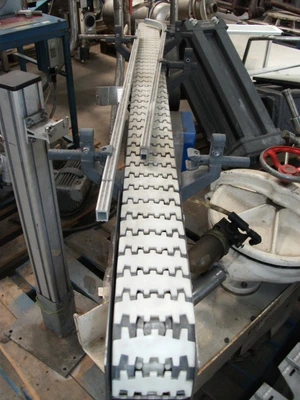 80mm wide plastic link belt by 1,400mm long