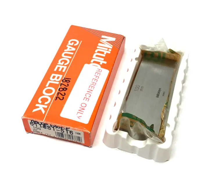 Used MITUTOYO RECTANGULAR GAGE BLOCK 100MM ASMEK/YJ Gage Blocks | Maverick Industrial Sales #1112363