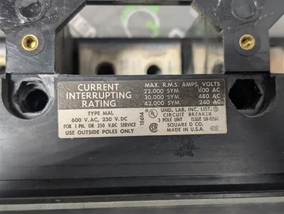 Square D MAF36800 Molded Case Circuit Breaker 800A 600VAC 3 Pole Used