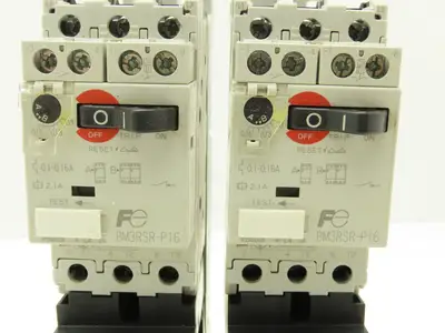 Fuji Elec BM3RSR-P16 Manual Starter .1-.16A  Adj Overload w Contactor Lot of 2