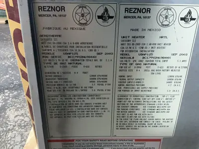 Used 2003 REZNOR UDAP125 Miscellaneous MRO Ohio US | HGR 24 #1309335