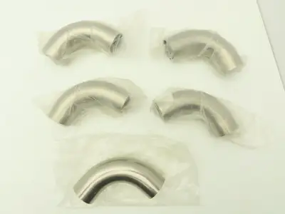 G2WC200H 2" OD Butt Weld Vacuum Tube 90° Radius Elbow SS A= 4.06" B= 3" Lot of 5