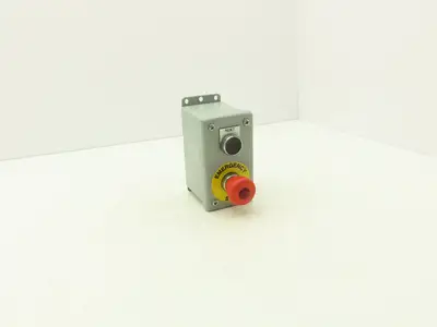 Hoffman E2PBGXM Allen Bradley Push Button Enclosure E-Stop With Reset Switch