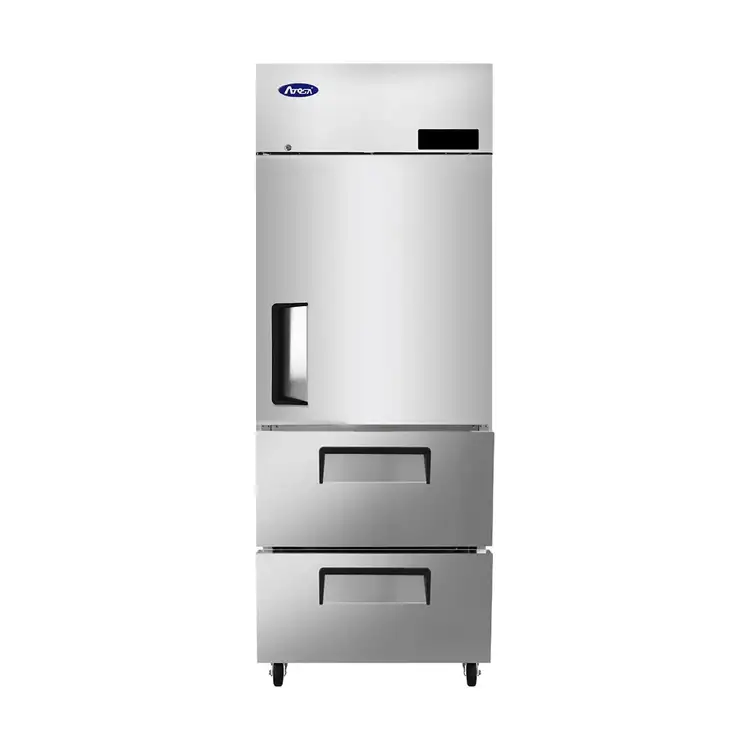New | in-Stock Atosa New Atosa MBF8021GR Top Mount 1-Section (1) Top Door/(2) Bottom Drawers Reach-In Freezer Freezers Illinois US | Falcon Restaurant Supply #1375491