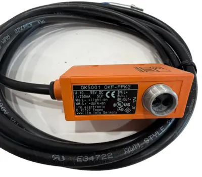 NEW IFM EFECTOR OK5001 FIBER OPTIC AMPLIFIER OKF-FPKG SENSOR WITH HARDWARE