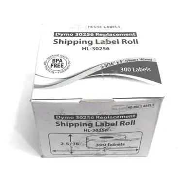 USED HOUSE LABELS REPLACEMENT LABEL ROLL 2-5/16" X 4" 300/ROLL WHITE