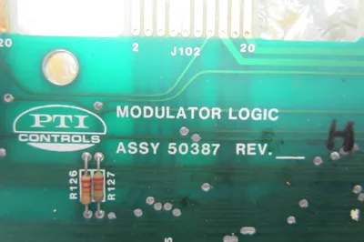 USED PTI CONTROLS 50387 MODULATOR LOGIC BOARD