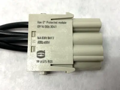 USED HARTING HOOD CONNECTOR ASSEMBLY W/ 3X 09140063041 PROTECTED MODULES